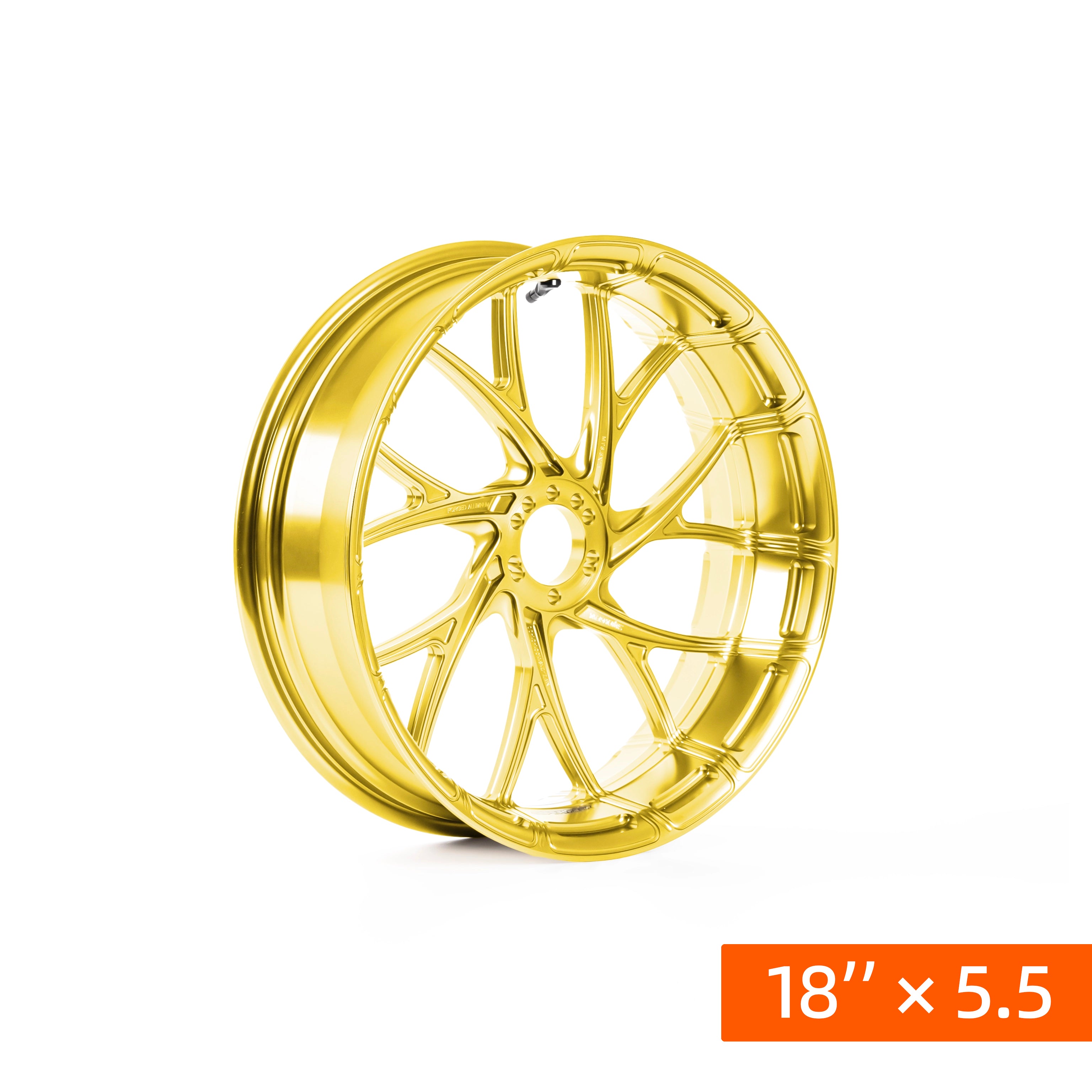 Elevate your ride! Gold Harley wheels for Touring models. 18" rear motorcycle wheel . High-quality machined aluminum motor wheel parts..