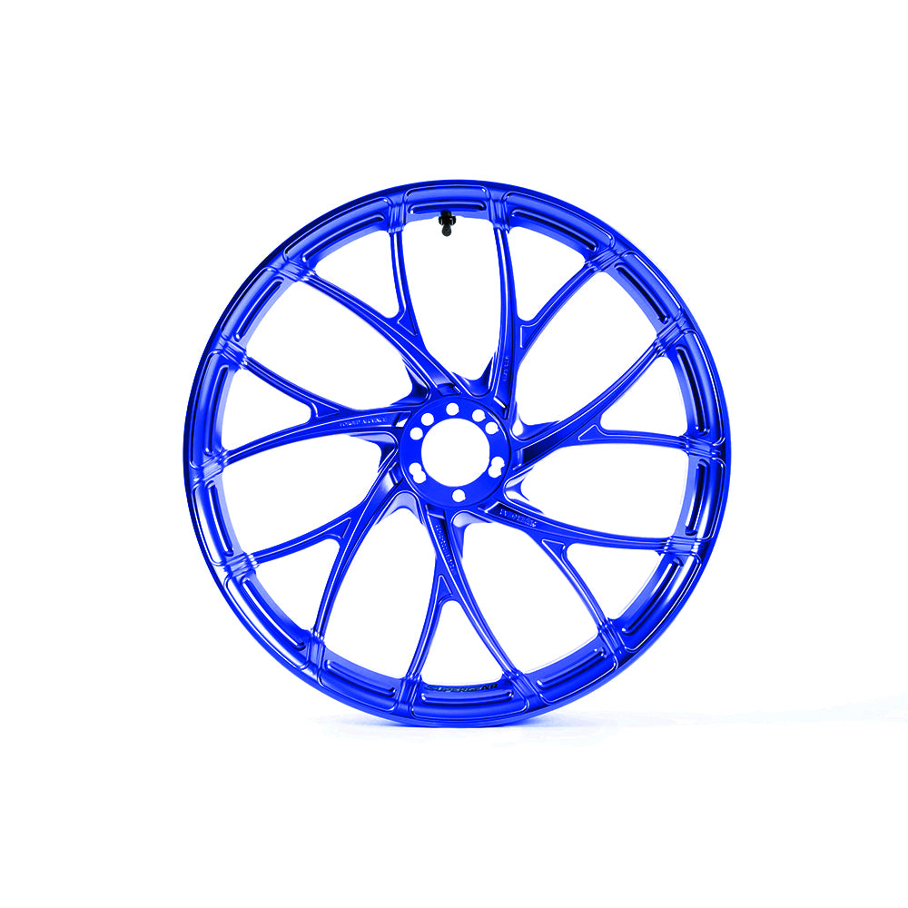 Forged aluminum Y-spoke wheel, Harley Touring, Road Glide RG/FLTRX, Street Glide SG/FLHX, deep current blue