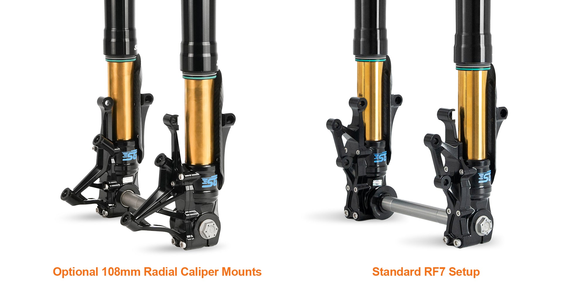 Installation Effects of Different Fork Caliper Brackets on Supergear Inverted Forks for Harley-Davidson Motorcycles