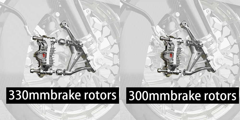 Installation effects of different-sized brake discs on Harley-Davidson motorcycles