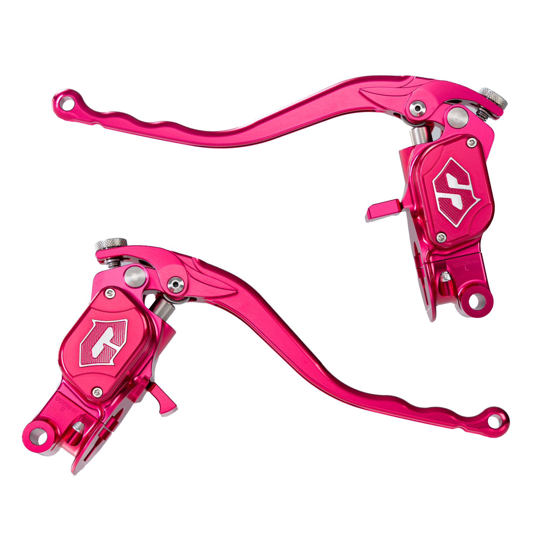 RF7 bolt-on radial hand control set for Harley-Davidson Touring with hydraulic clutch, wildblossom pink finish