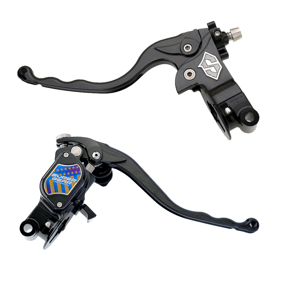 RF7 Bolt-on Radial hand control set Touring Cable Clutch, Nightstrike Black