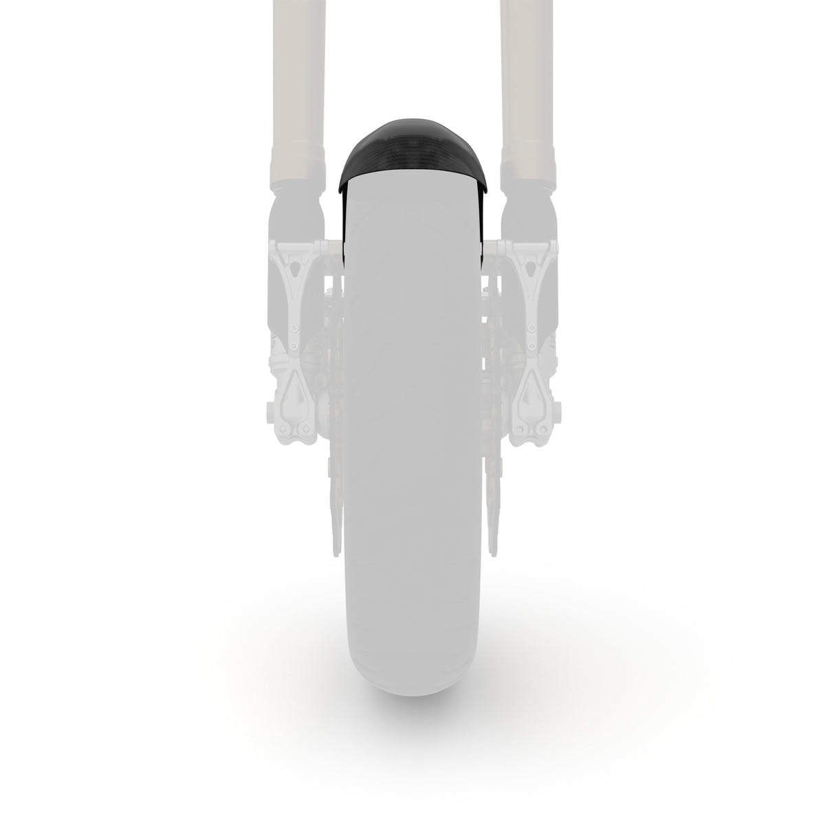 Front view of SuperGear short -style front fender for Harley-Davidson Touring, shown over thefront tire.
