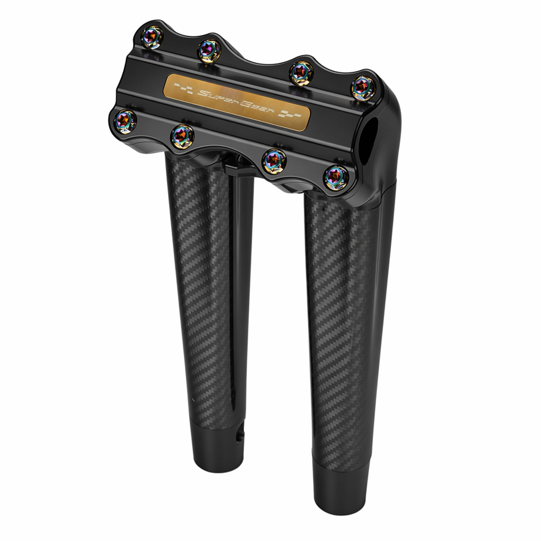 RF7 12-inch pullback carbon fiber riser for Harley-Davidson 1-inch handlebars, nightstrike black finish