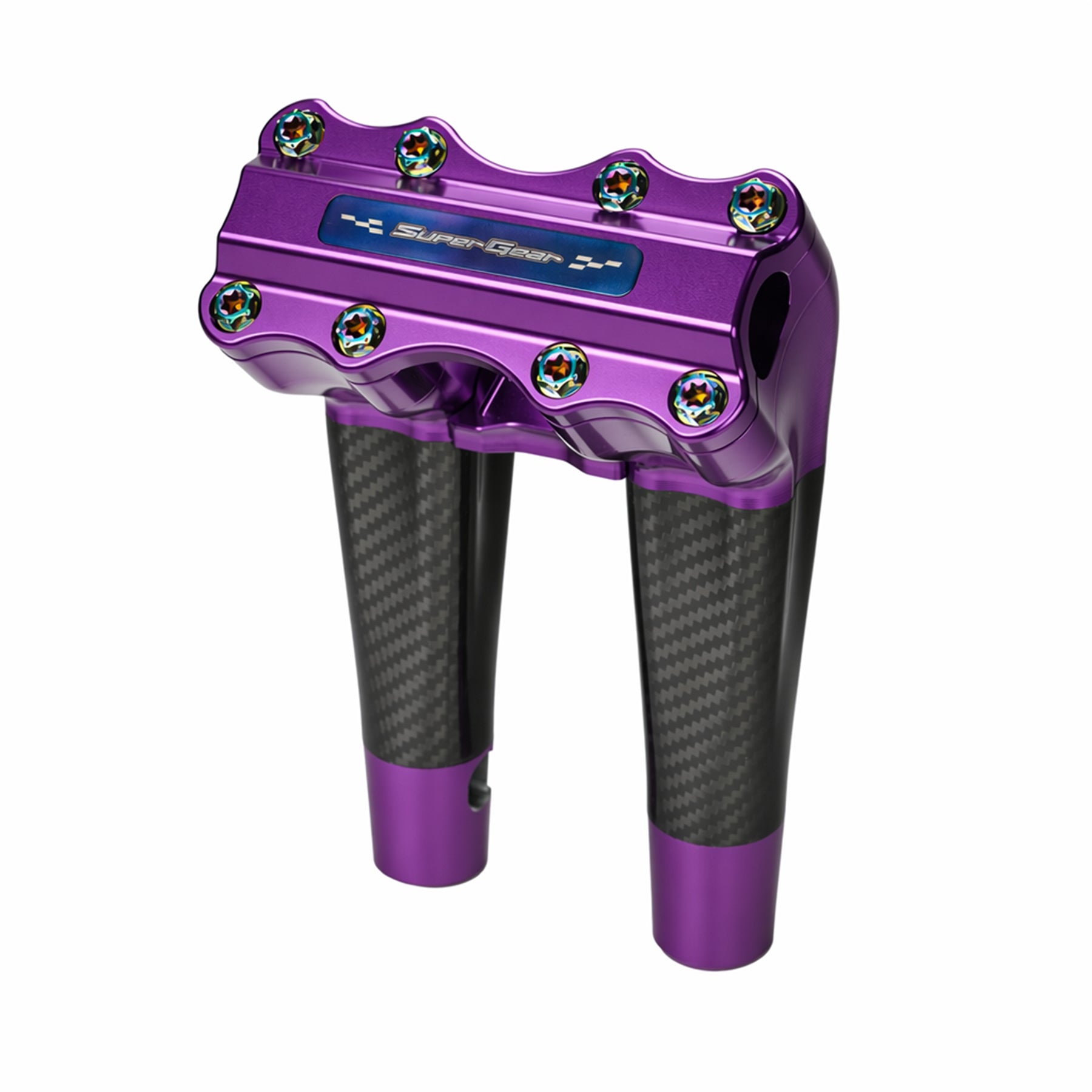 RF7 8-inch pullback carbon fiber riser for Harley-Davidson 1-inch handlebars, canyonshade purple finish