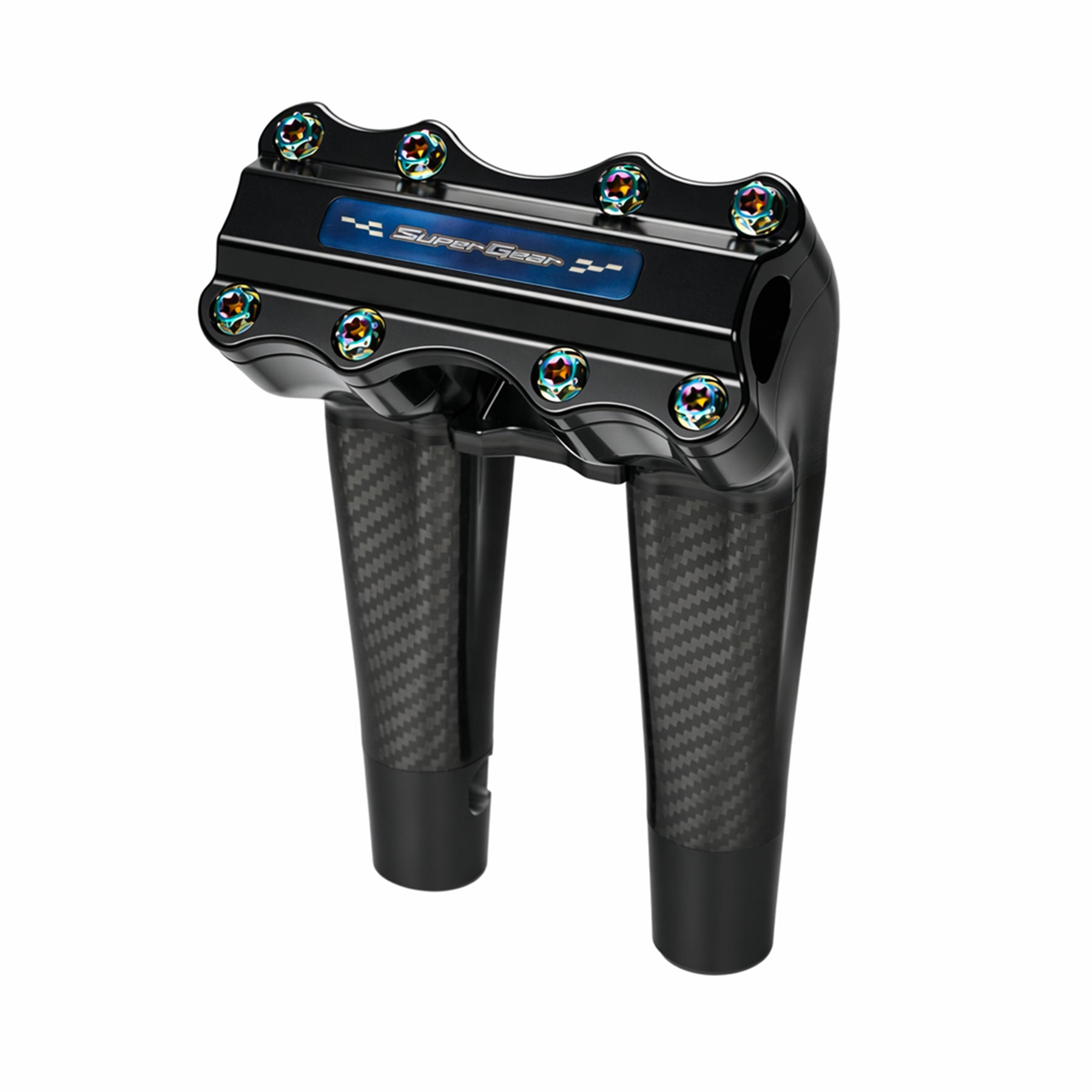 RF7 8-inch pullback carbon fiber riser for Harley-Davidson 1-inch handlebars, nightstrike black finish