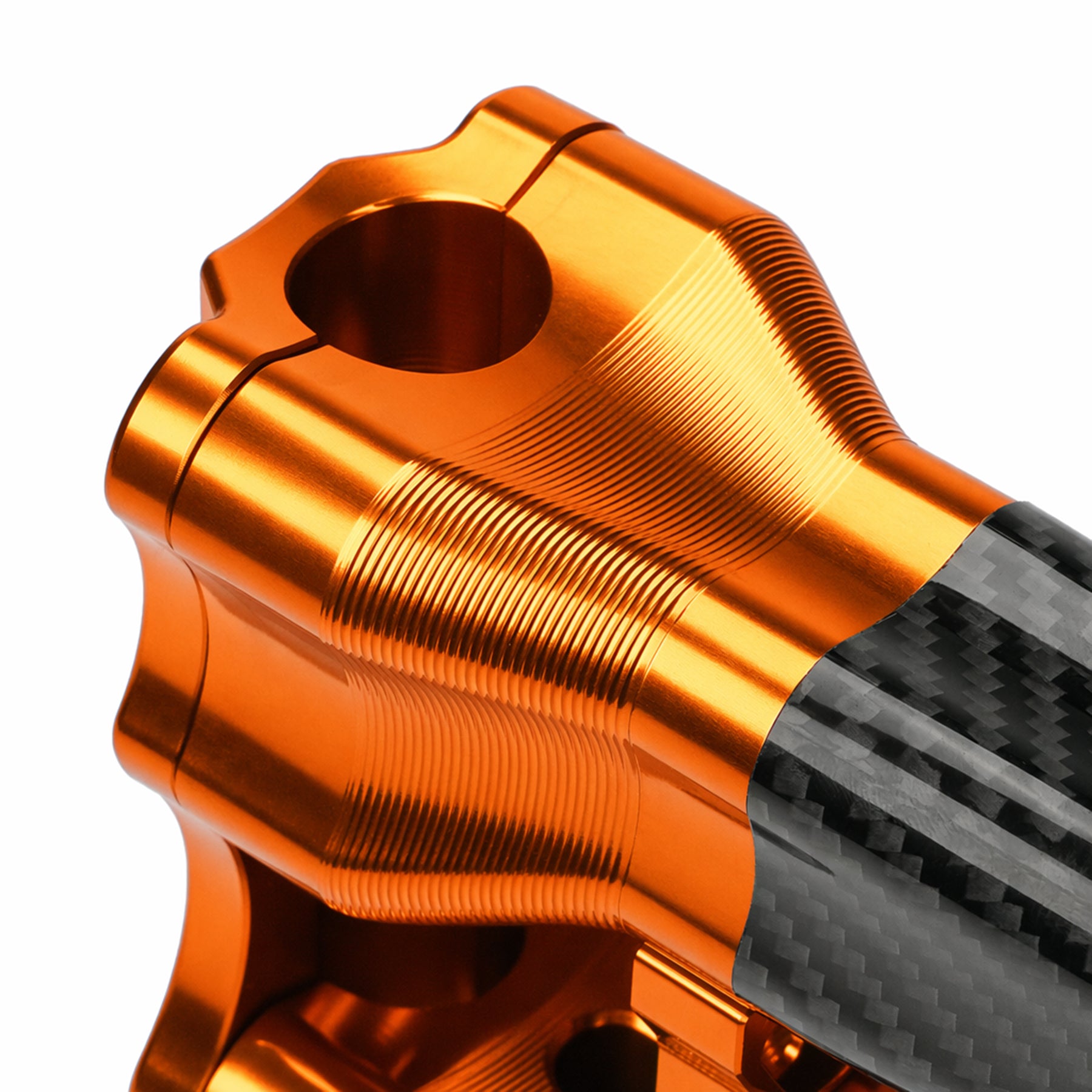 RF7 10-inch straight carbon fiber riser for Harley-Davidson 1-inch handlebars, gulf orange finish