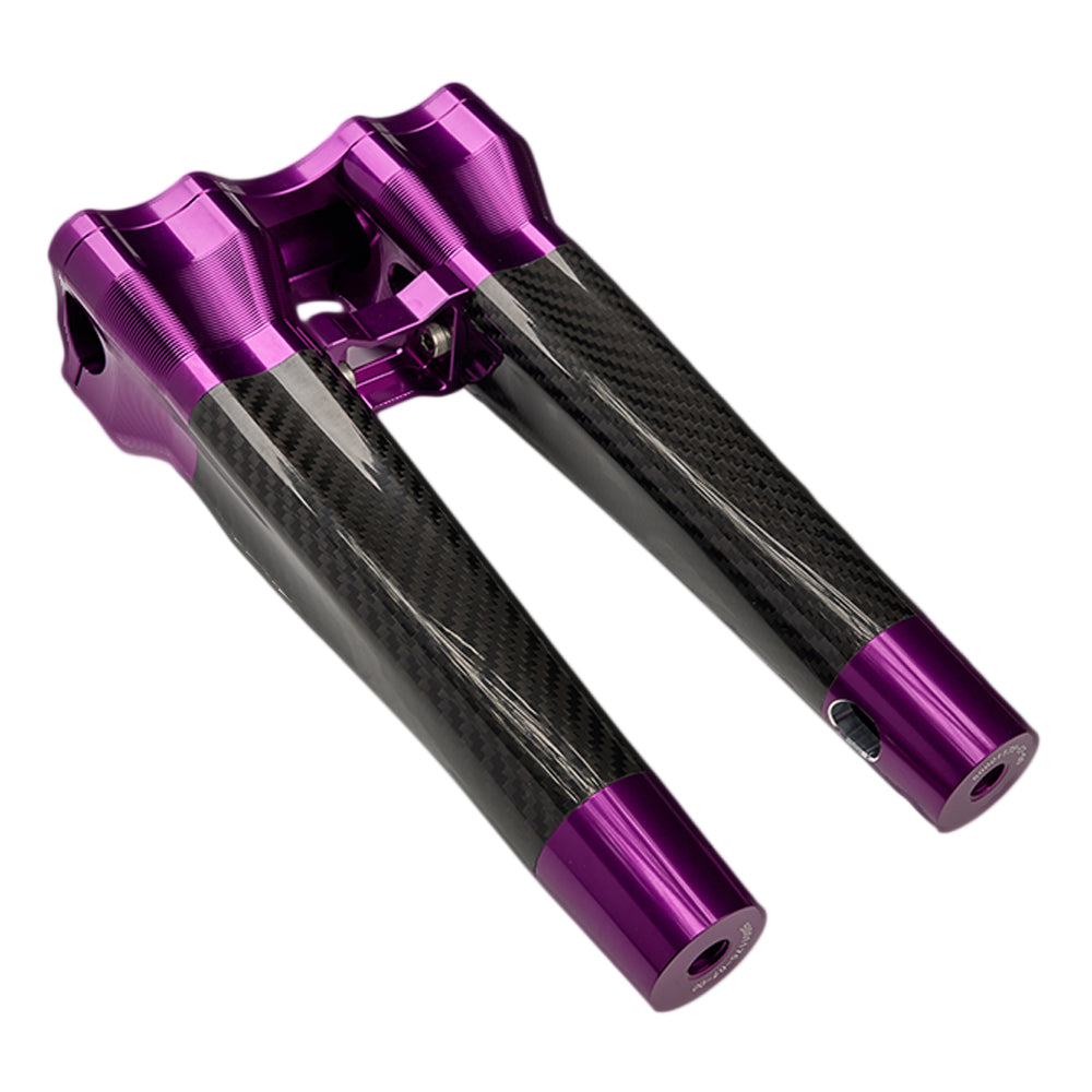 SuperGear Performance 10 Inch Straight Handlebar Riser for Harley Davidson 1" Bars - Canyonshade Purple Carbon Fiber CNC Billet