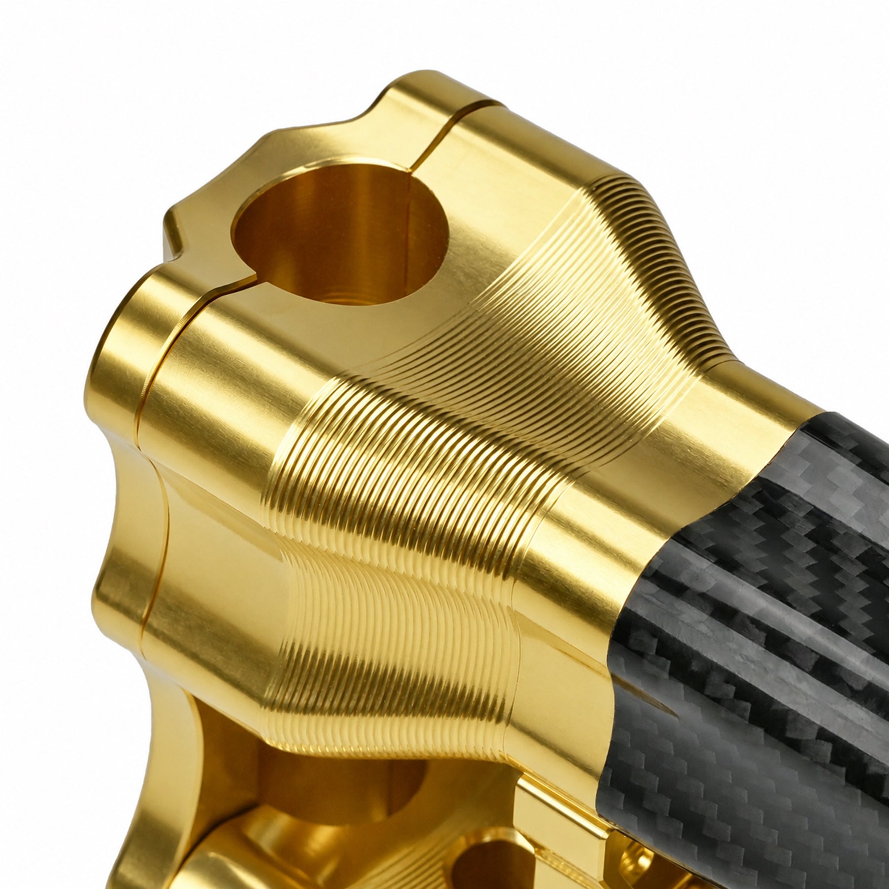 RF7 10-inch straight carbon fiber riser for Harley-Davidson 1-inch handlebars, sunchaser gold finish