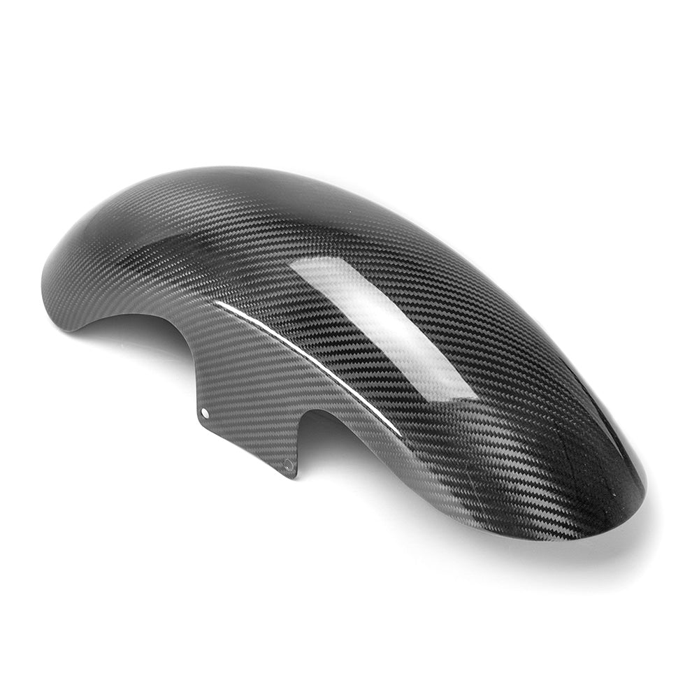 Carbon fiber short front fender for 19-inch and 21-inch wheels, glossy finish