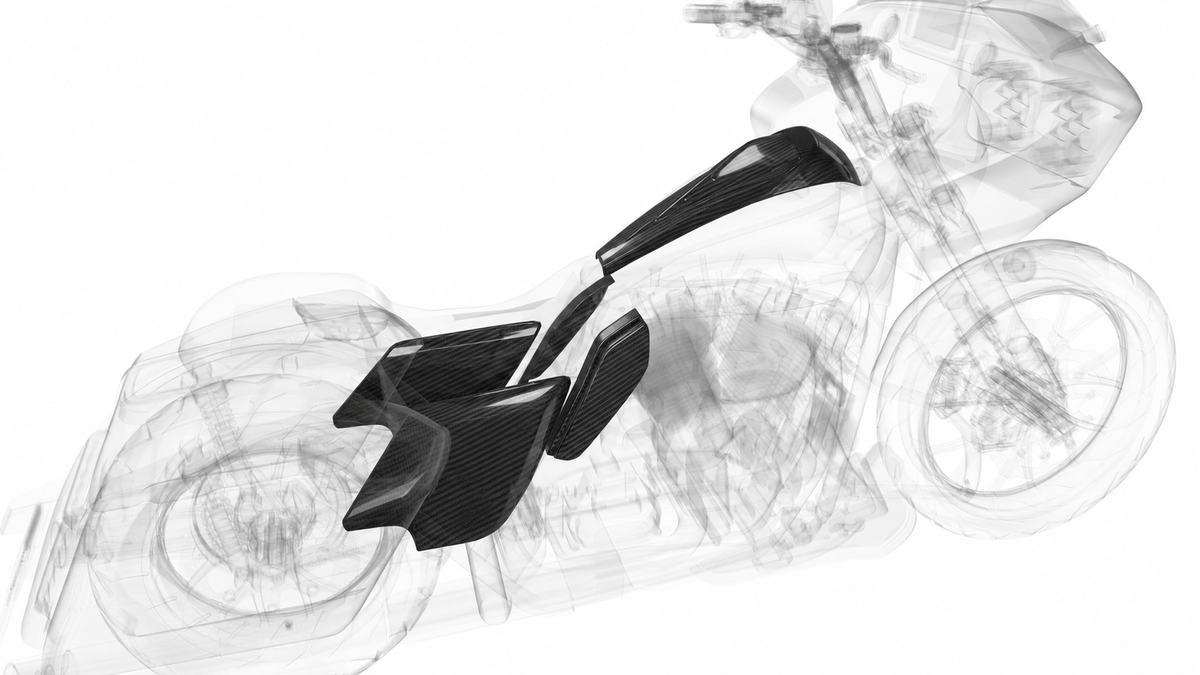 Carbon Fiber Midsection Kit 2009 to 2023 Touring, Glossy Finish