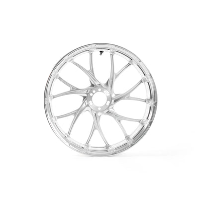 Upgrade your Harley Davidson Touring! Get stunning silver machined aluminum wheels: 19" / 21" front wheel options & 18" rear wheel. Premium motorcycle wheel parts.