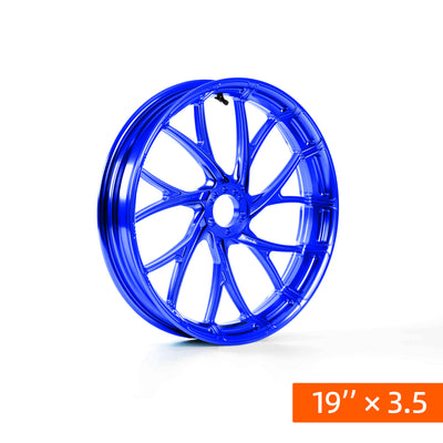 Forged aluminum Y-spoke wheel, Harley Touring, Road Glide RG/FLTRX, Street Glide SG/FLHX, deep current blue