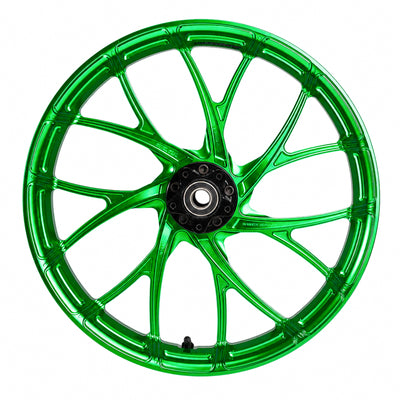 SuperGear forged wheel hub assembly collection featuring 21 inch, 19 inch front and 18 inch rear hub options for Harley Touring and custom performance bagger motorcycles.