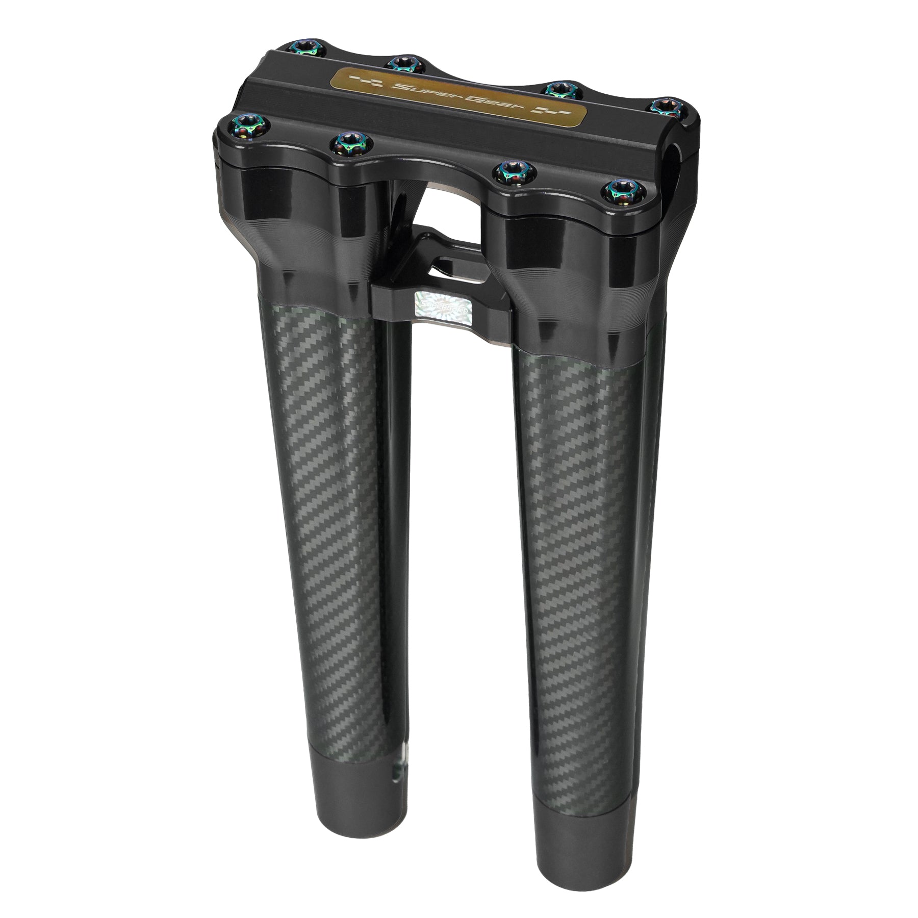 RF7 12-inch straight carbon fiber riser for Harley-Davidson 1-inch handlebars, nightstrike black finish