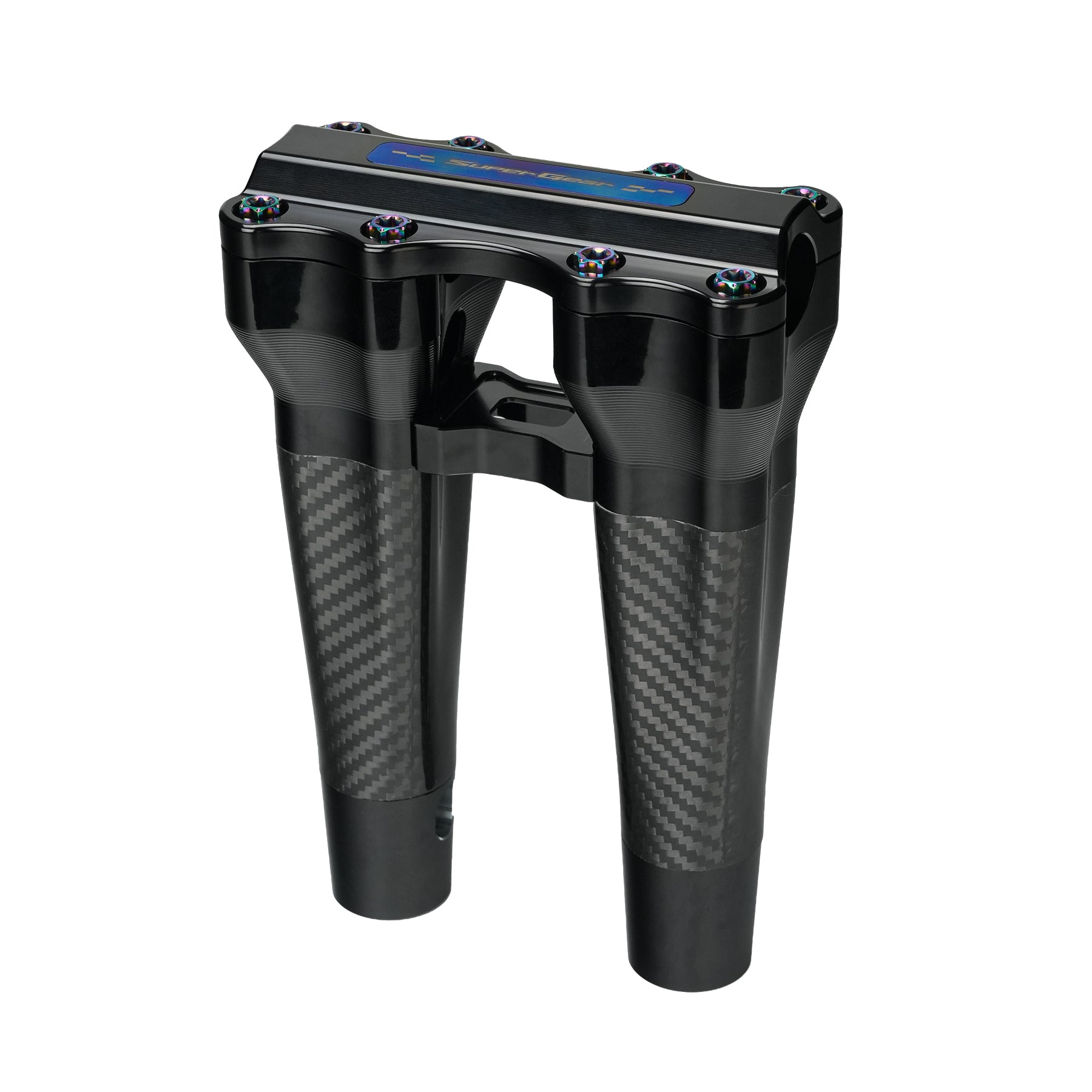 RF7 8-inch straight carbon fiber riser for Harley-Davidson 1-inch handlebars, nightstrike black finish