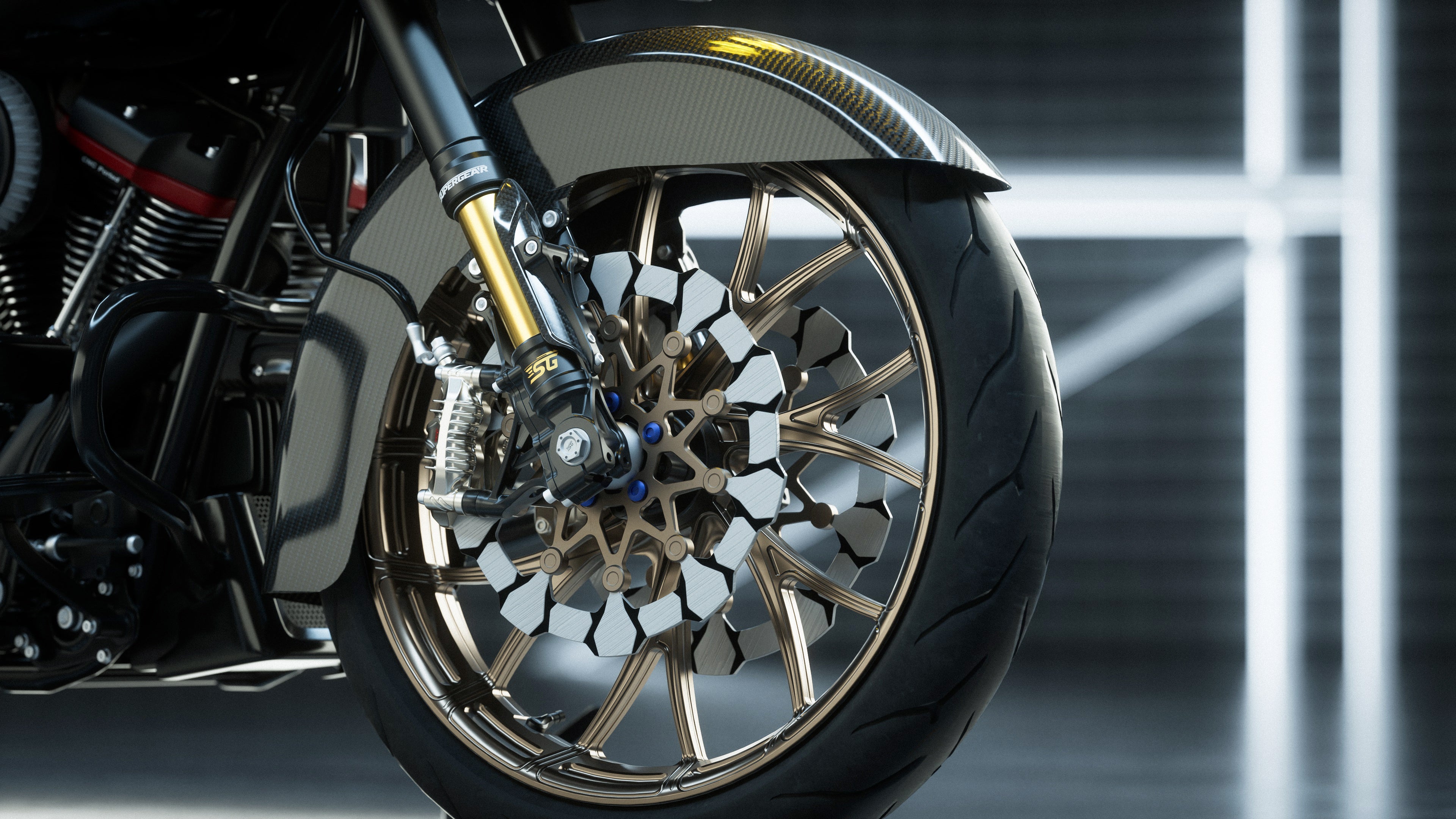 supergear performance Harley Davidson Wheels 18/19/21 inch harley wheel Wheels for motorcycles,Titanium gold