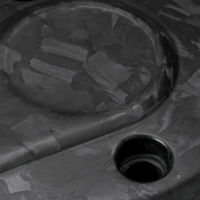Detailed view of theForged Carbon Fiber Matt Finish texture and surface finish on a Harley Touring timer cover.