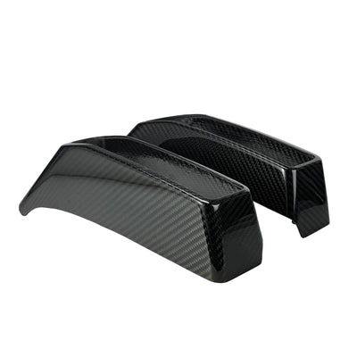 Rear view of Classic Carbon Fiber Twill Glossy tail light covers showing their molded construction and interior profile.