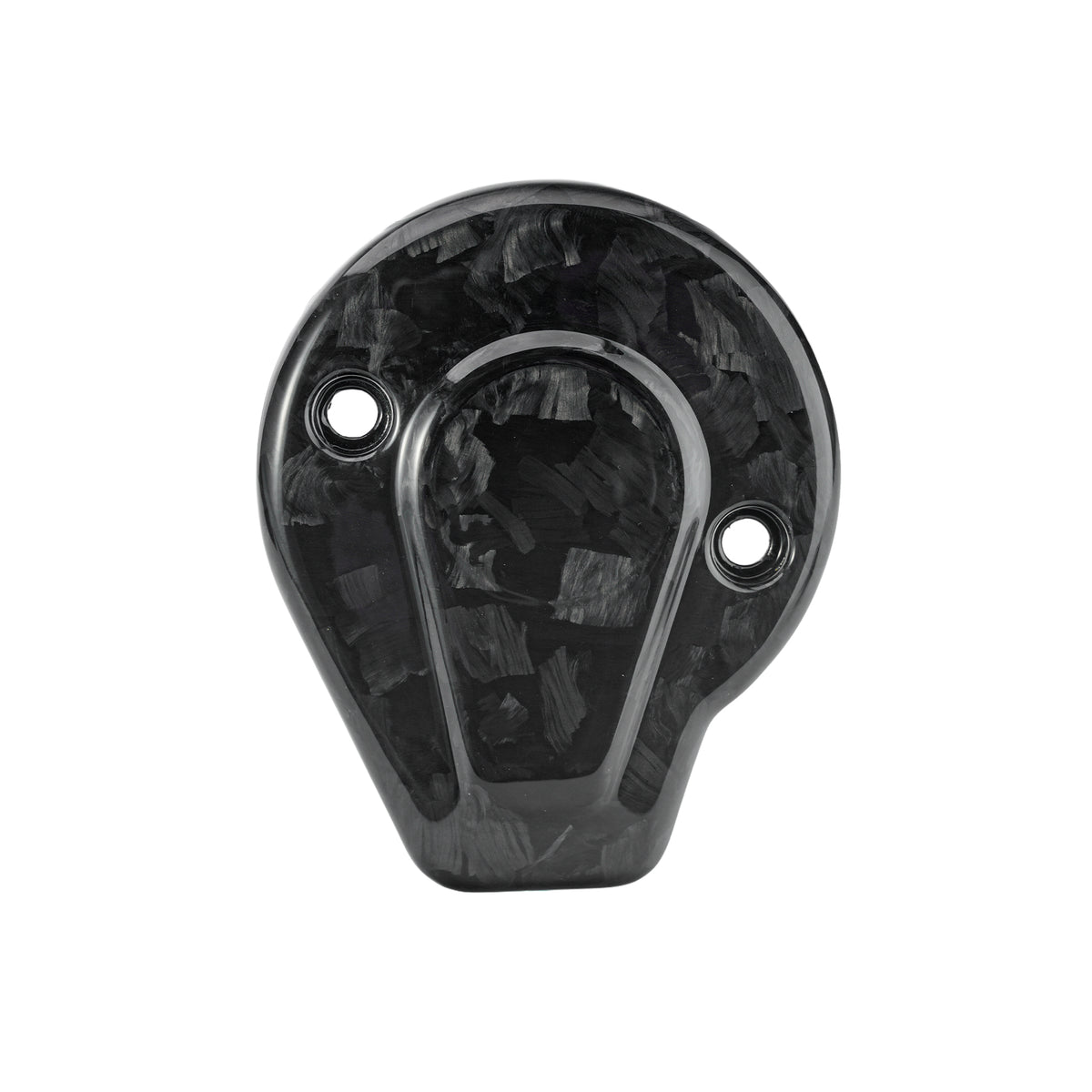 Forged Carbon Fiber Glossy Finish timer covers displayed together for a custom Harley Touring engine upgrade
