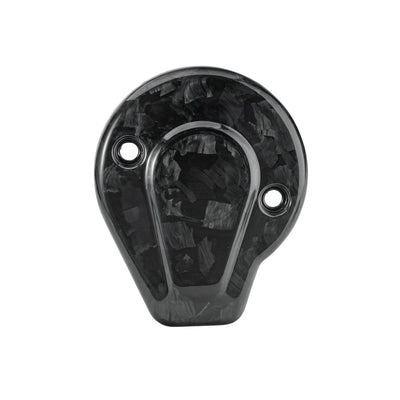 Forged Carbon Fiber Glossy Finish timer covers displayed together for a custom Harley Touring engine upgrade