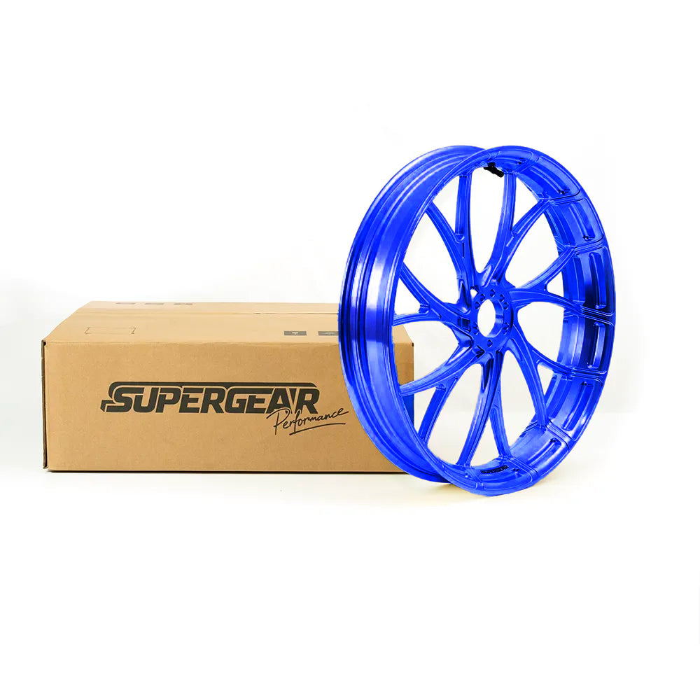 Forged aluminum Y-spoke wheel, Harley Touring, Road Glide RG/FLTRX, Street Glide SG/FLHX, deep current blue