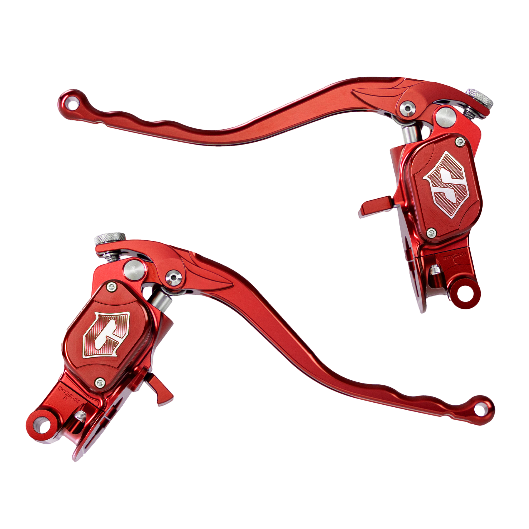 RF7 bolt-on radial hand control set for Harley-Davidson Touring with hydraulic clutch, daytona red finish
