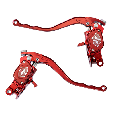 RF7 bolt-on radial hand control set for Harley-Davidson Touring with hydraulic clutch, daytona red finish