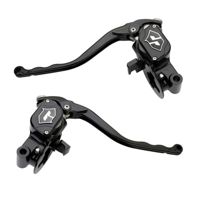 RF7 bolt-on radial hand control set for Harley-Davidson Touring with hydraulic clutch, nightstrike black finish