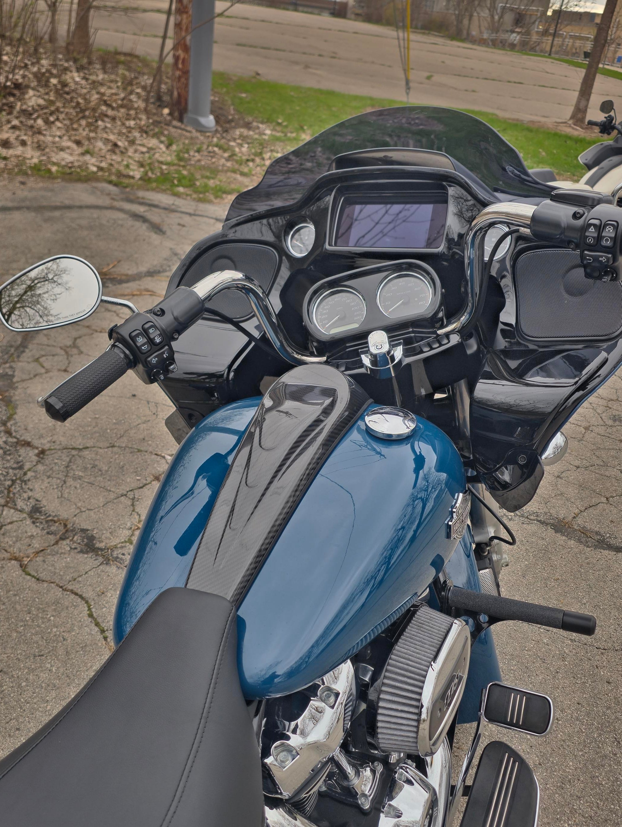 supergear performance Carbon Fiber Touring Tank Dash No hole Parts of motorcycles
