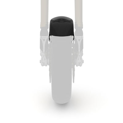 Front view of SuperGear ST-style front fender for Harley-DavidsonTouring, shown between the fork legs.