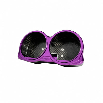 RF7 Canyonshade Purple carbon fiber dual gauge bezel for 2014–2023 Harley-Davidson Road Glide.