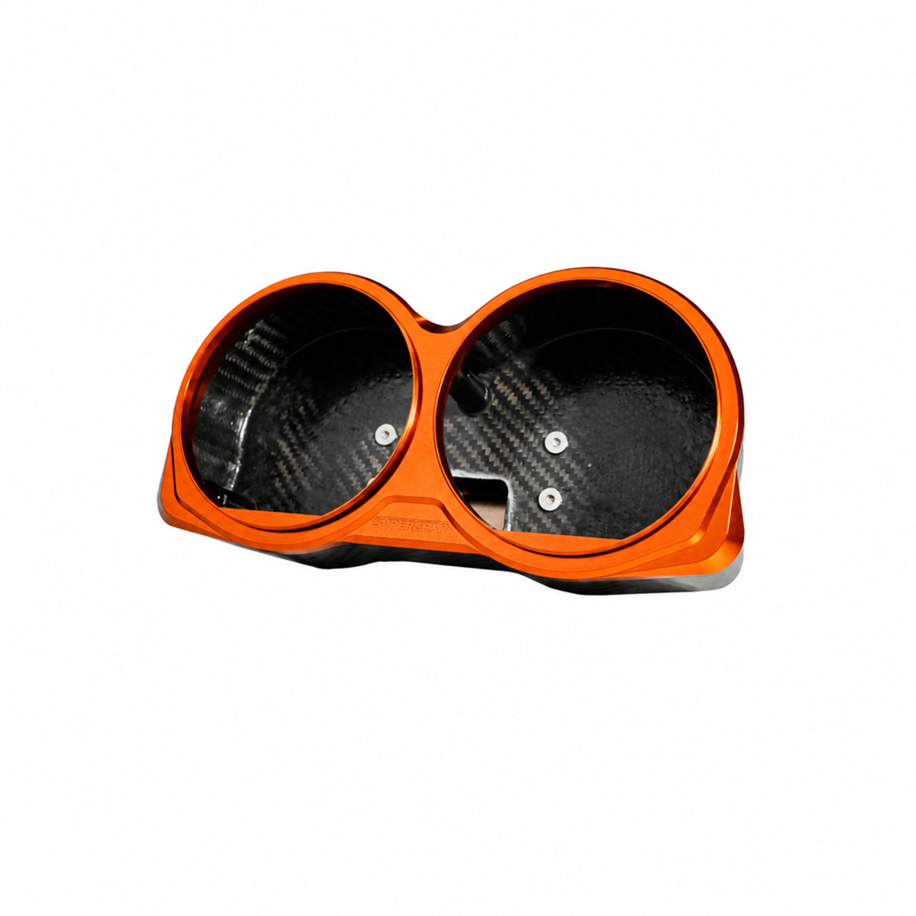 RF7 Gulf Orange carbon fiber dual gauge bezel for 2014–2023 Harley-Davidson Road Glide.