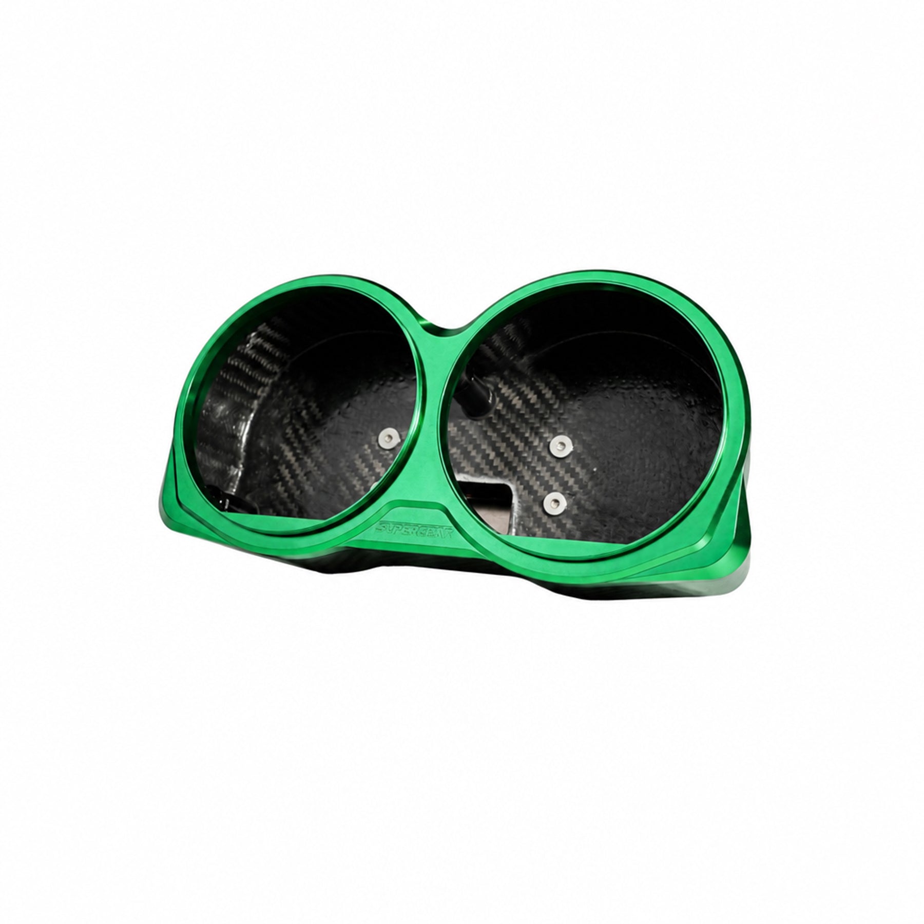 RF7 Viper Green carbon fiber dual gauge bezel for 2014–2023 Harley-Davidson Road Glide.