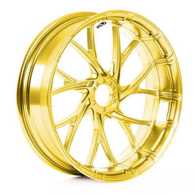 Forged aluminum Y-spoke wheel, Harley Touring, Road Glide RG/FLTRX, Street Glide SG/FLHX rear, sunchaser gold