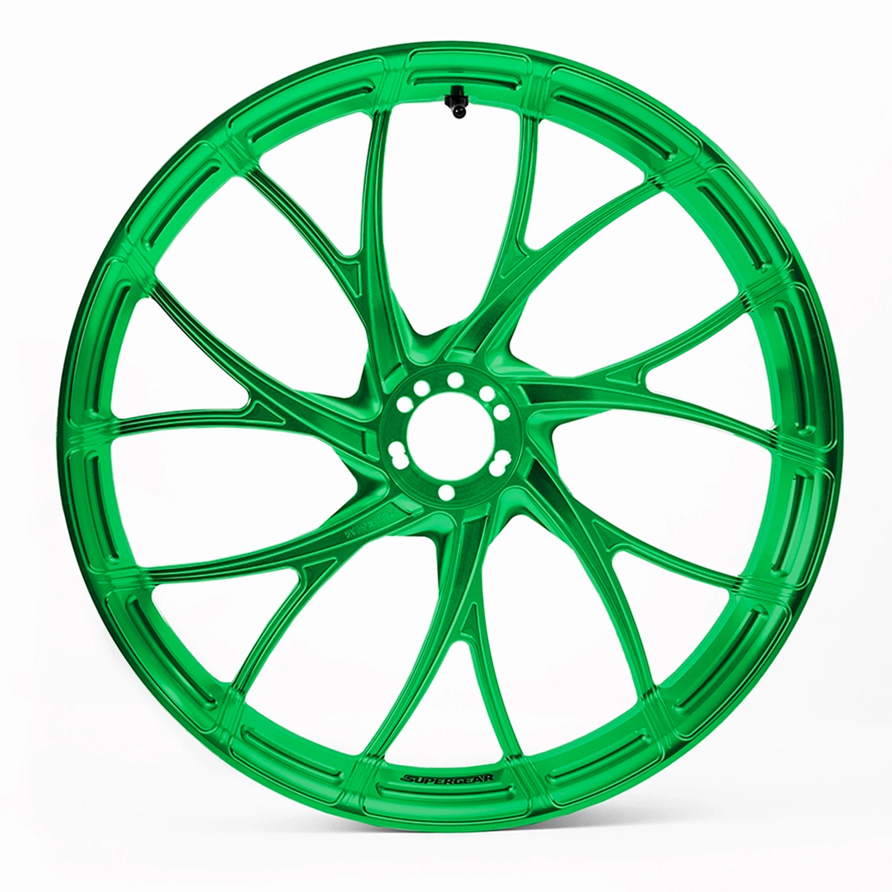 Forged aluminum Y-spoke wheel, Harley Touring, Road Glide RG/FLTRX, Street Glide SG/FLHX rear, viper green