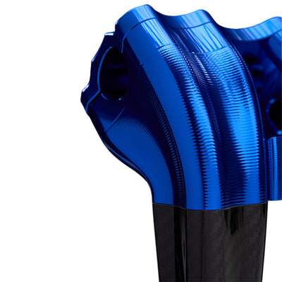 SuperGear Performance 10 Inch Pullback Handlebar Riser for Harley Davidson 1" Bars - Deep Current Blue Carbon Fiber CNC Billet
