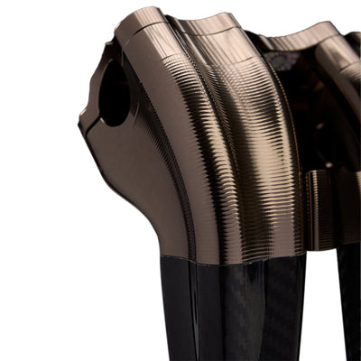 SuperGear Performance 10 Inch Pullback Handlebar Riser for Harley Davidson 1" Bars - Titanium Gold Carbon Fiber CNC Billet