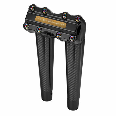 RF7 12-inch pullback carbon fiber riser for Harley-Davidson 1-inch handlebars, nightstrike black finish