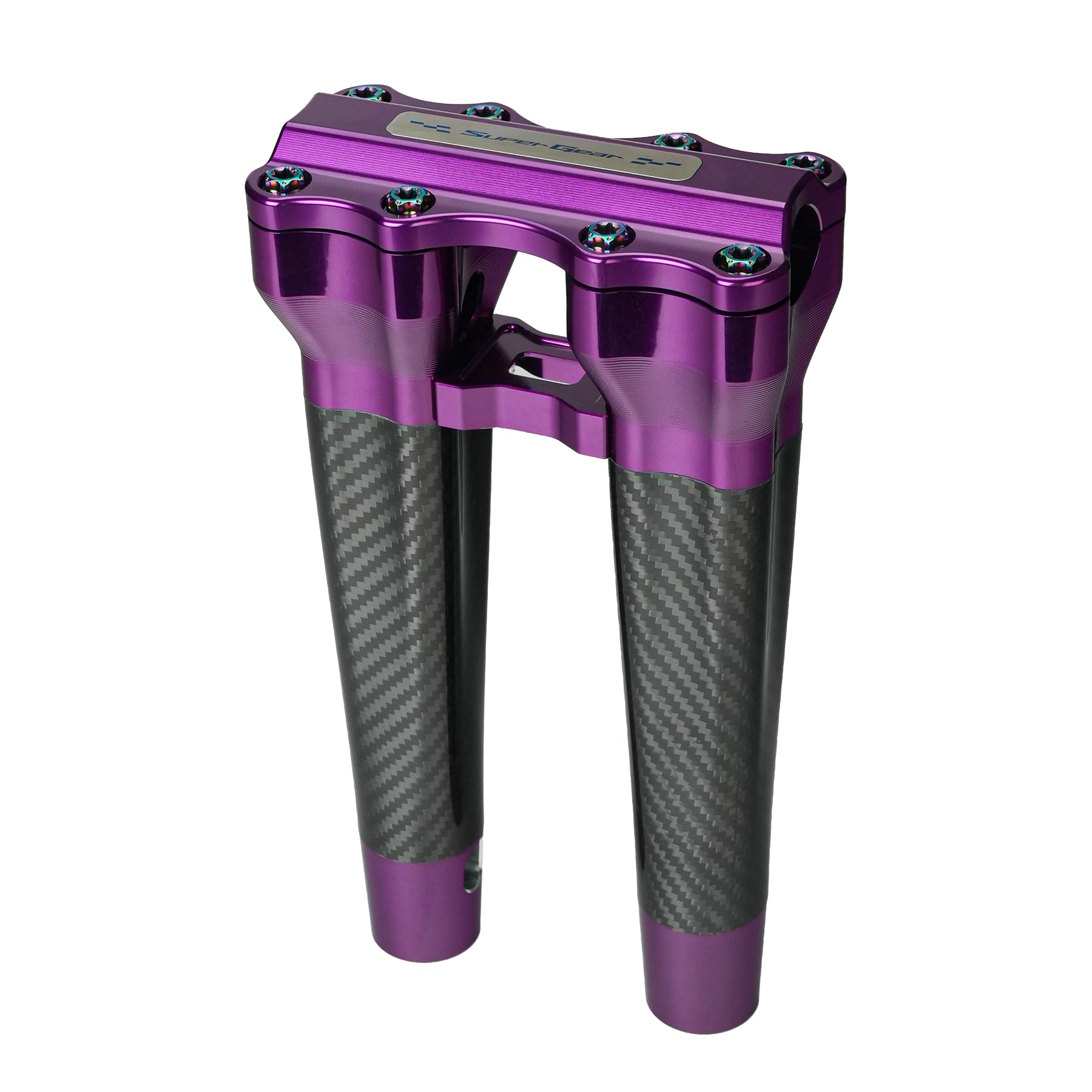 RF7 10-inch straight carbon fiber riser for Harley-Davidson 1-inch handlebars, canyonshade purple finish