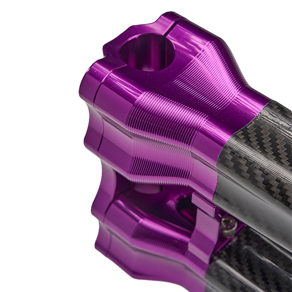 SuperGear Performance 10 Inch Straight Handlebar Riser for Harley Davidson 1" Bars - Canyonshade Purple Carbon Fiber CNC Billet