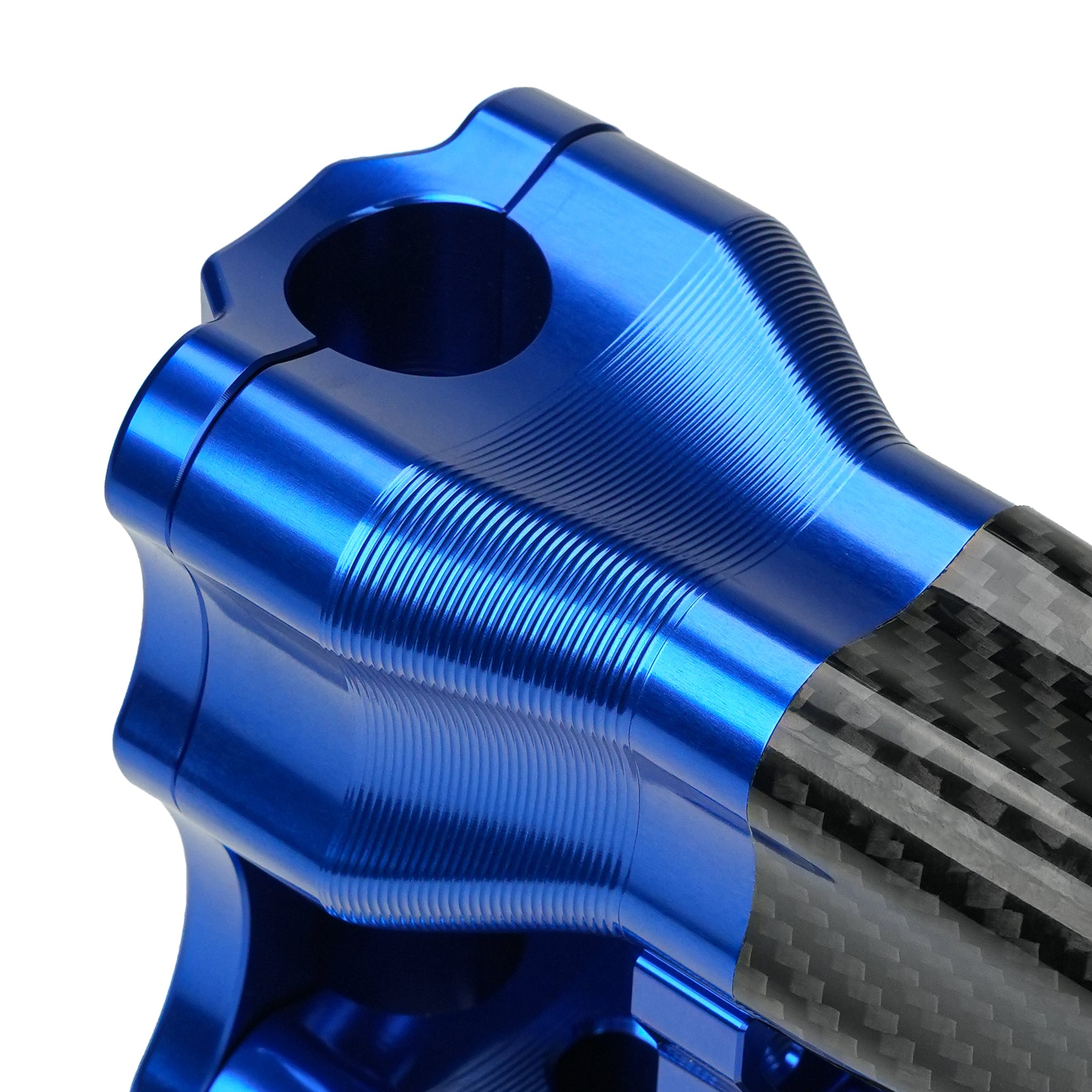 RF7 10-inch straight carbon fiber riser for Harley-Davidson 1-inch handlebars, deep current blue finish
