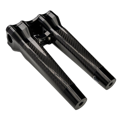 SuperGear Performance 10 Inch Straight Handlebar Riser for Harley Davidson 1" Bars - Nightstrike Black Carbon Fiber CNC Billet