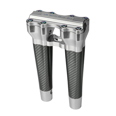 RF7 10-inch straight carbon fiber riser for Harley-Davidson 1-inch handlebars, ridgeline silver finish
