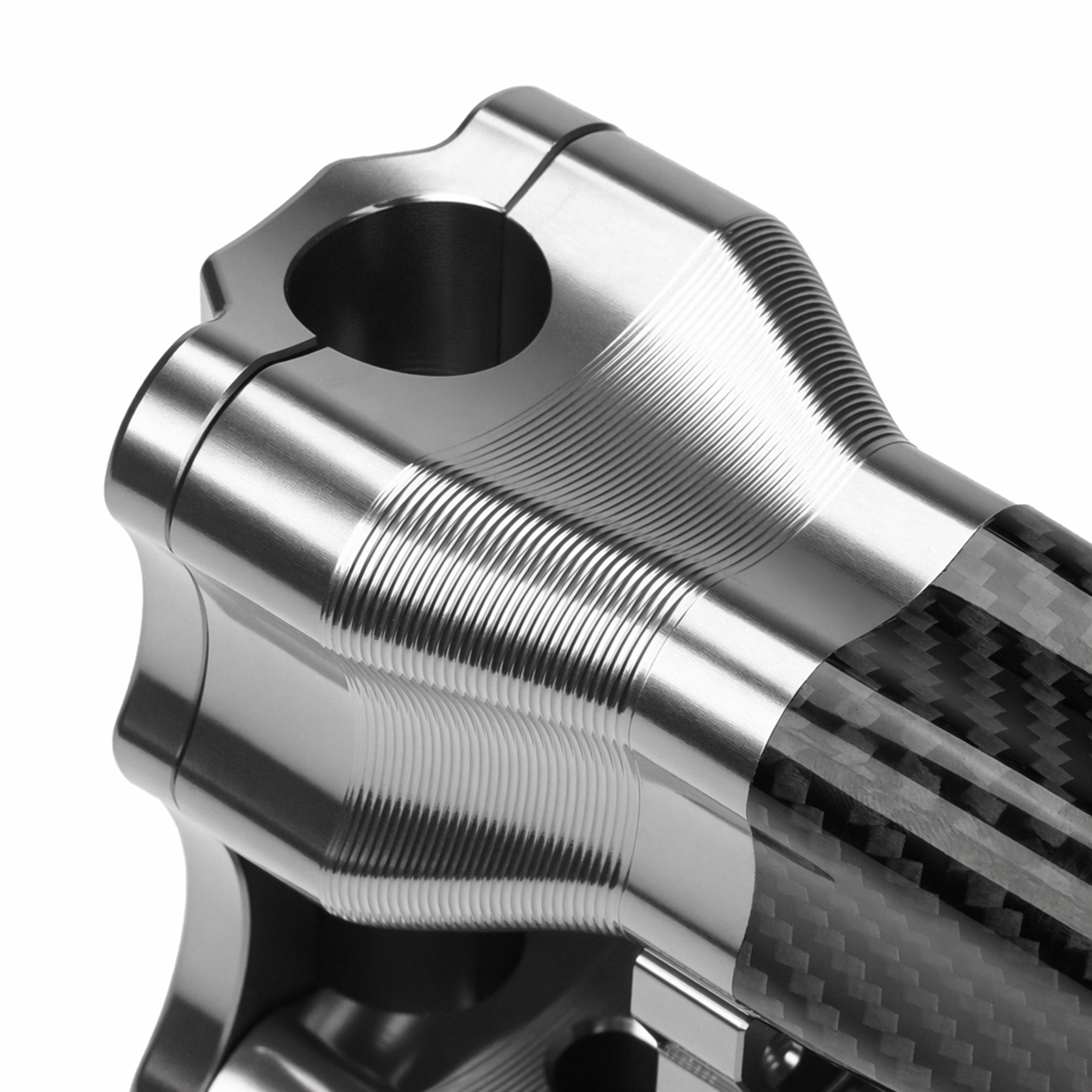 RF7 10-inch straight carbon fiber riser for Harley-Davidson 1-inch handlebars, ridgeline silver finish