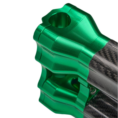 SuperGear Performance 10 Inch Straight Handlebar Riser for Harley Davidson 1" Bars - Viper Green Carbon Fiber CNC Billet