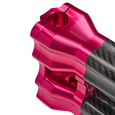 SuperGear Performance 10 Inch Straight Handlebar Riser for Harley Davidson 1" Bars - Wildblossom Pink Carbon Fiber CNC Billet