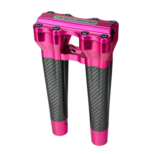 RF7 10-inch straight carbon fiber riser for Harley-Davidson 1-inch handlebars, wildblossom pink finish