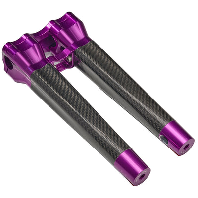 SuperGear Performance 12 Inch Straight Handlebar Riser for Harley Davidson 1" Bars - Canyonshade Purple Carbon Fiber CNC Billet
