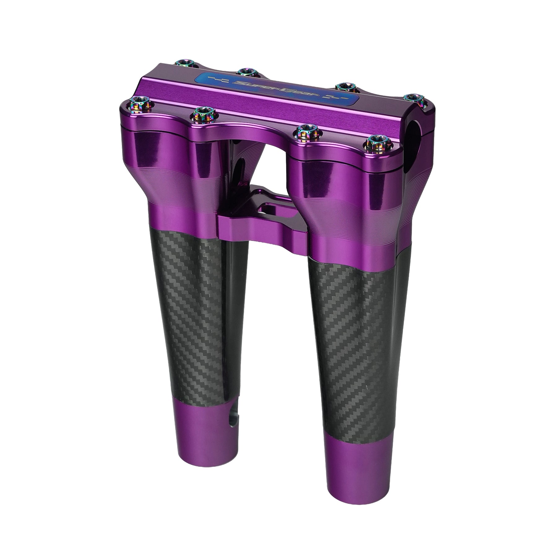 RF7 8-inch straight carbon fiber riser for Harley-Davidson 1-inch handlebars, canyonshade purple finish